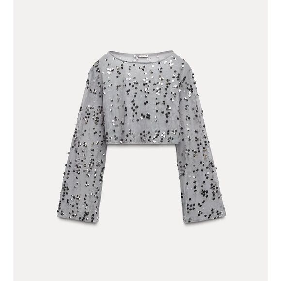 Zara sequin tulle top - Picture 3 of 6
